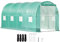 VEVOR Invernadero de plástico de 4,6 x 2,1 x 2,1 m, techo arqueado, marco de acero galvanizado, cubierta de polietileno, impermeable, resistente a los rayos UV, color verde, túnel móvil, ideal para el