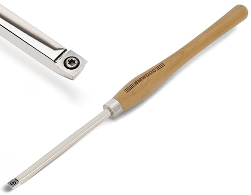 Gesamtlänge 23 3/10.2 cm Hartmetallbestückter Radius Rougher Meißel für Drechselbau, Buche Grifflänge: 39,5 cm, Werkzeugstangenlänge: 21,6 cm, mit 15 x 15 x 2,5 mm-R50 TCT ARC Vierkantklinge