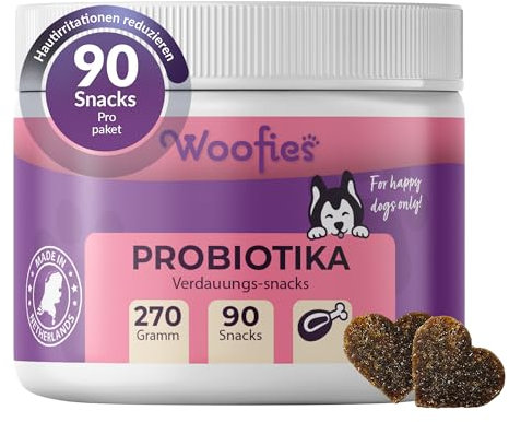 lutopets Probiotika Verdauungssnacks für Hunde als Leckerli - 90 Stück – Stärkt die Darmflora, verbessert die Verdauung & Immunabwehr – 100% Natürlich – Hypoallergen & Getreidefrei - Geschmack Huhn