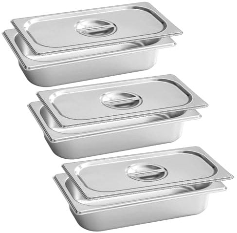 Plat Four Rectangulaire,Set de 3 32.5*17.5*6.5cm Récipient Gastronorme Avec Couvercle,Plats à Four en Acier Inoxydable,Récipient-Gastronorme En Inox Pour Plats,Gâteaux,Nourriture,Schnitzel,Poisson