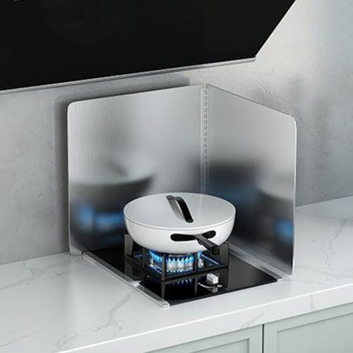 Paraspruzzi pieghevole in acciaio inox per fornelli a gas e piani cottura, rivestimento antiaderente, 30 x 30 cm