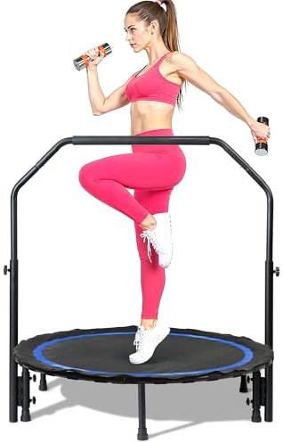 Mini-Trampolin, faltbar, 101,6 cm, für Erwachsene und Kinder, 180 kg Tragkraft, stabiler/geräuschloser Bungee, Übungstrampolin für Indoor- und Outdoor-Workout