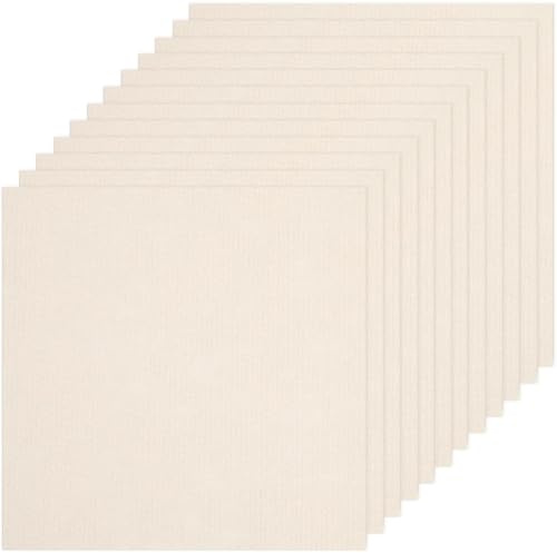 CREATCABIN 12 Stück Teppichfliesen Abziehen Aufkleben Selbstklebende Teppichbodenfliesen 30x30cm Quadratisch rutschfest Beige Weich Gepolsterte Matte Bodenbelag Für Schlafzimmer Wohnzimmer Küche