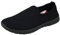 LADIES WOMENS PUMPS COMFORT WALK FLEXI SPORTS TRAINERS HOLIDAY GO SHOES (4 UK, Black/ +Black Stitching)