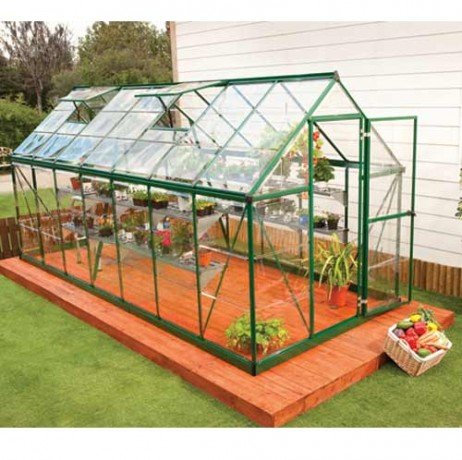 CANOPIA Serre de Jardin en Polycarbonate Harmony 7,95 m², Couleur Argent, Ancrage au Sol Non