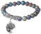 mookaitedecor Arc-en-Ciel Bracelet Pierre Lithotherapie Elastique, Bracelet Chakra Perles Energie Tibétain Bouddhiste avec Pendentif Arbre de Vie