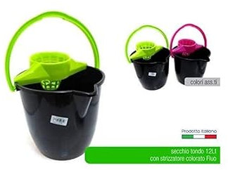 Secchio + strizzatore rotondo fluo 12L prodotto per la pulizia della casa