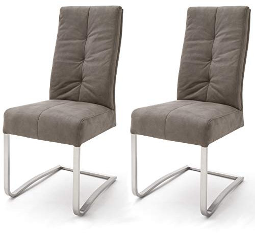 Robas Lund Esszimmerstühle 2er Set Sand, Schwingstuhl Esszimmerstuhl mit Taschenfederkern, Stuhl Salva 1
