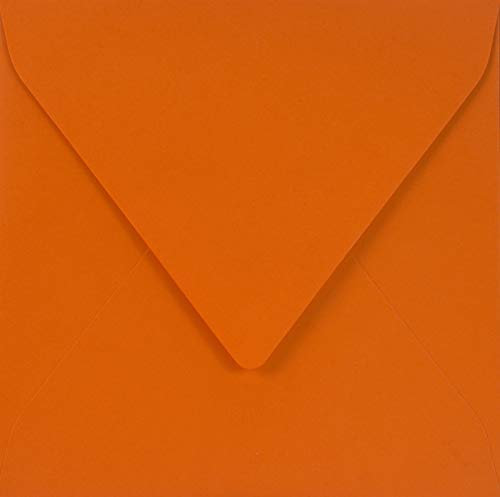 Netuno 25 Briefumschläge quadratisch Orange 153 x 153 mm Sirio Color Arancio quadratische Umschläge edel farbig für Hochzeit Geburtstag Taufe Weihnachten Ostern Einladungsumschläge orange envelope