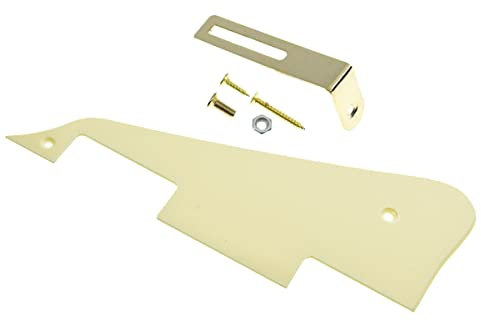 Dopro Pickguard für Epiphone Les Paul, 1-lagig, mit goldfarbener Halterung, cremefarben