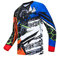 Radfahren Jersey Herren Mountainbike Motocross Trikot Langarm MTB T-Shirt Downhill Tops Sport Rennbluse blau XL