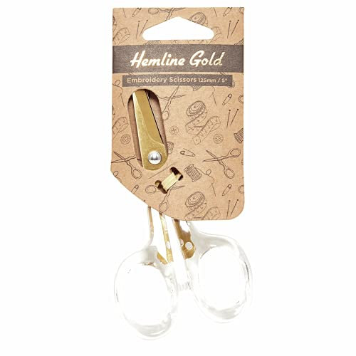 Hemling Gold-Stickschere, Acryl, Griff: 12,5 cm, gebürstetes Gold