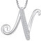 starchenie 925 Silber Buchstaben Halskette N Anhänger Initiale mit 3A Zirkonia für Damen Geburtstagsgeschenk