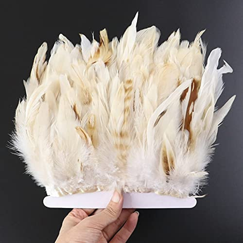 DUNGS 2/5/10 Meter Natürliche Hahn Fasan Federn Trim Chicken Ribbon Feder für Handwerk Juju Hut Makramee Wandbehang Dekor Federn