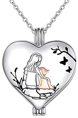 HOOHWE Foto Medaillon Anhänger mit bild 925 Sterling Silber Liebe Herz Halskette Mutter Tochter Andenken Halten Bilder Medaillon Kette erinnerung Geschenke für Damen Mother 's day