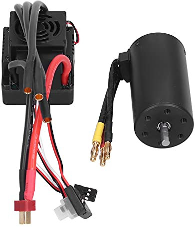 01 Moteur Brushless et Esc, 120A ESC Combo Set Fonctions de Protection Multiples Moteur 1/8 RC Moteur 2650KV Moteur Brushless avec Prise T pour Voiture 1/8 RC