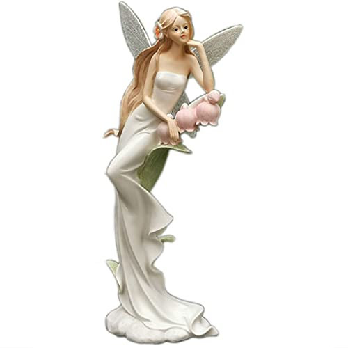 Garten Statuen Gartendeko Figuren Für Außen Blumenfee Gartenskulptur, Kreative Wohnzimmerdekoration Aus Harz, Gartenstatue Im Innenhof des Engels (Color : Weiß, Size : 16.5 * 12 * 40.5cm)