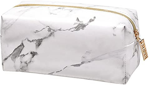 Marble Pencil Case, White PU Pencil Pen Pouch Stationery Bag, Cosmetic Makeup Brush Storage Bag for Girls Women Teenagers