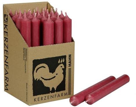 Stabkerzen 10 Stück Tafelkerzen durchgehend gefärbt Spitzkerzen für die Tisch-Deko zur Hochzeit Weihnachten & Party Farbe: Altrosa Höhe:18cm