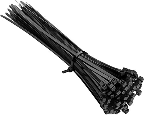 Kabelbinder 200 x 3,6 mm, 100 Stück Kabelbinder Schwarz Set, Selbstsicherndes Zugfestigkeit 18kg, Nylon Kleine Wetterfest UV Beständig Hitzebeständig Industrieller Cable Ties für Kabelmanagement