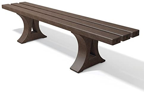 hanit® Canetti - wetterfeste Gartenbank ohne Lehne, Parkbank aus recyceltem Kunststoff (2,0 m)
