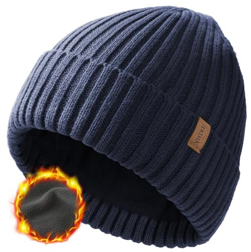 FURTALK Unisex Winter Beanie Grobstrick Mütze mit weiches Fleecefutter Warm Wintermütze für Herren und Damen