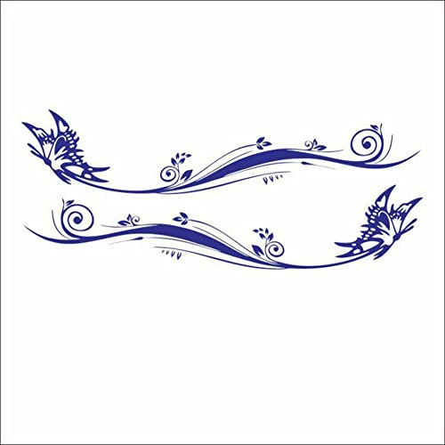 BYNYXI 2 Stücke Schmetterling Auto Augenbrauen Aufkleber, 30cm Blumenranke reflektierende Aufkleber Universal Auto Fenster Sticker Autotattoos Selbstklebend Aufkleber für LKW Motorroller SUV