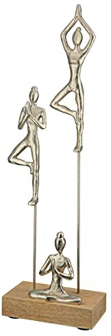 Casablanca Holz Deko Skulptur Yogagruppe - Deko Wohnzimmer - Geschenk - Höhe 51 cm