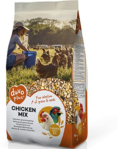 duvoplus, Mischung aus zerkleinerten Maiskörnern Huhn Mix 4,5 kg, Futter für Huhn, mit zerkleinertem Mais, angereichert mit Erbsen, speziell entwickelt für Hühner, Tagesmenü, lecker