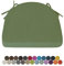 Lsjoaw 1 Stück Stuhlkissen Sitzkissen Stuhl 43X42X40X5 Sitzpolster mit Bindeband Rutschfestes Zierkissen Gartenkissen Halbrund Auflage für Stühle Indoor/Outdoor Sitzauflage,Green