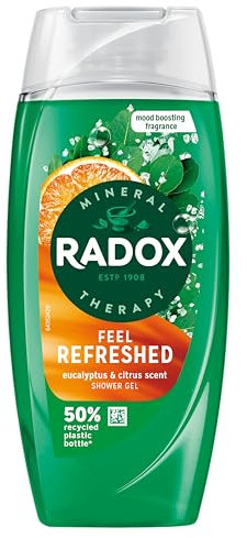 Radox Mineral Therapy Feel Refreshed Shower Gel Body Wash with a eucalyptus & citrus oil fragrance for a refreshing experience 225 ml