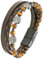JUZICHEN Bracelet Cuir Homme, Bracelet Pierre Noir Brun, Bracelets Pierre Naturelle Homme, Cadeau Du Père Hommes