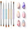 Beetles 6PCS Pinceau Ongles pour Nail Art, Double-extrémité Brosse de Ongle Peinture Outil Nail Design Ongles Français et Stylo à Points Cadeau pour Femme, Nail Art Painting Brush