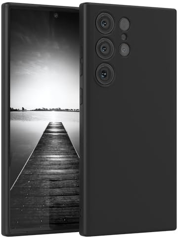 EAZY CASE - Silikonhülle für Samsung Galaxy S23 Ultra Hülle Silikon Case Schwarz stoßfeste Handyhülle Galaxy S23 Ultra Schutzhülle mit Kameraschutz Dünn Premium Schutz Cover TPU Bumper in Schwarz Matt
