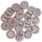 AERZETIX - C67938-25er-Pack runde Nähknöpfe Ø11.5x2 mm 4-loch 18L L18 mit rand - farbe cappuccino - aus kunststoff - öffnung 1.8 mm - kurzwaren nähen kleidung dekoration