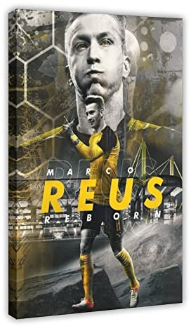 SORECI Marco Reus Fußballspieler, Leinwand-Poster, Wandkunst, Dekordruck, Bild, Gemälde für Wohnzimmer, Schlafzimmer, Dekoration, Rahmenstil, 60 x 90 cm