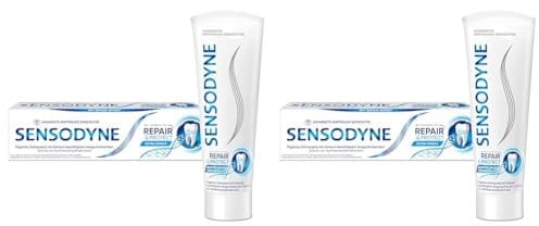 Sensodyne Zahnpasta, Repair & Protect, Zahnpasta für schmerzempfindliche Zähne, 75 ml (Packung mit 2)