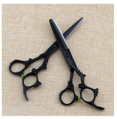 RWRAPS 6 Zoll Schwarze Drachenschere, Friseurschere, Rasierer, Kinder, (Farbe: Schneideschere) (Set B) (Set B)