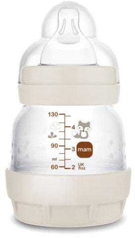 MAM Biberon Easy Start/Anti-Colique - 130ml - Sable - Tétine Débit 0