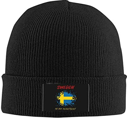 874 Klassische Beanie Mütze Schweden In Meinem Herzschlag Wintermütze Design Beanie Mütze Warm Slouch Beanie Mütze Für Damen Männer Herren 30X18 cm