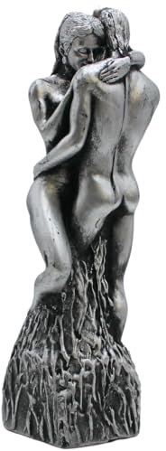 Dekohelden24 Hochwertige Kerze als Liebespaar in Silber, Größe L/B/H: ca. 5 x 5 x 25 cm