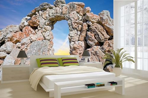 Dimex Selbstklebende Vliestapete FENSTER IM FELSEN 375 x 250 cm | Selbstklebende Vliestapete | Wandtapete, Wandbilder - Tapete für Wohnzimmer Schlafzimmer, Büro, Küche - Montagefertig