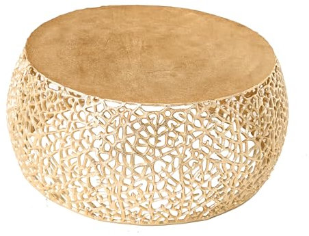 Riess Ambiente Filigraner Design Couchtisch Leaf 75cm Gold Handmade Beistelltisch für Dein Wohnzimmer