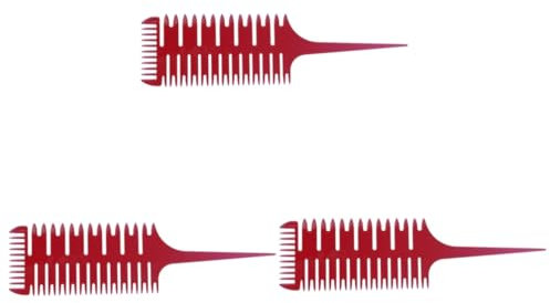 FRCOLOR 3stücke Fischknochen-kamm Rot Professioneller Haarkamm Für Färben Und Abteilen Ergonomisches Design Leicht Und Für Friseursalons Und Zuhause