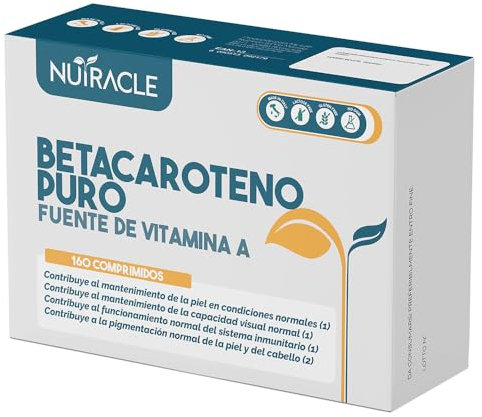 Nutracle Betacarotene 160 compresse | Integratore di Beta-Carotene e Rame per Abbronzatura Forte | Sostegno per la Vista Alta Concentrazione di Pro Vitamina A