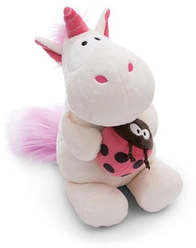 NICI Kuscheltier Einhorn Theodor mit Marienkäfer 45cm weiß - Stofftier aus weichem Plüsch, niedliches Plüschtier zum Kuscheln und Spielen, für Kinder & Erwachsene, tolle Geschenkidee - 61389