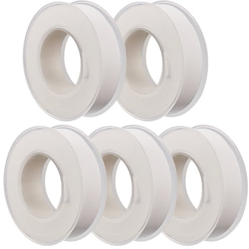 GORGECRAFT 10 Rolls 14mm x 15m PTFE Tape Industrial Plastic Teflon Thread Plumbers Sealant Tape Waterproof for Leaks Home Plumbing Shower Head Water Hose Faucet Repair White