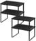 LIANTRAL Kitchen Shelf Organizer, Set of 4 Cupboard Shelf Organiser, Expandable and Stackable, Shelf Riser for Pantry Countertop Cupboard Desk Top, Metal and Wood, Black