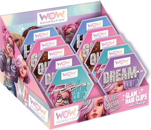 WOW Generation Glitzer-Haarnadeln mit Botschaft (Design kann variieren)