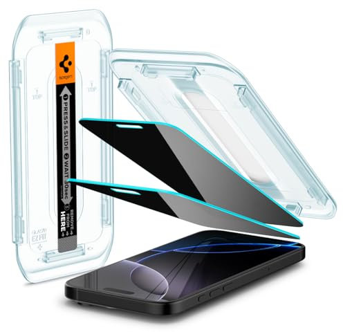 Spigen Glas.tR EZ Fit Privacy Tempered Glass Screen Protector for iPhone 16 Pro - 2 Pack